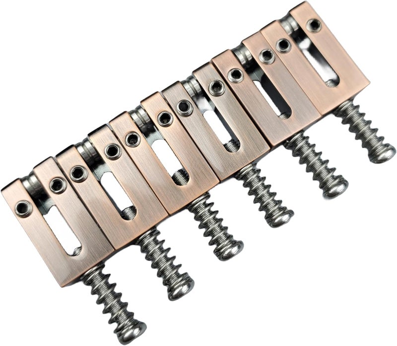 Kaynes 6PCS 10.5MM Guitar Bridge Roller Saddles – Brass Tremolo Bridges Saddle With Steel Roller For Fender Telecaster Tele Stratocaster Strat ST TL Style Electric Guitar (10.5 Roller BR) - Image 1